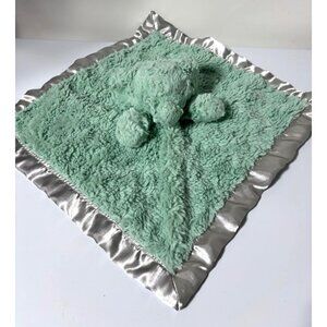 Cloud Island Mint Green Plush Baby Security Blanket Satin Trim Elephant